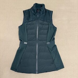 Lululemon Down For It All Vest Women 2 Green Puffer Running Athletic LW4AQLS